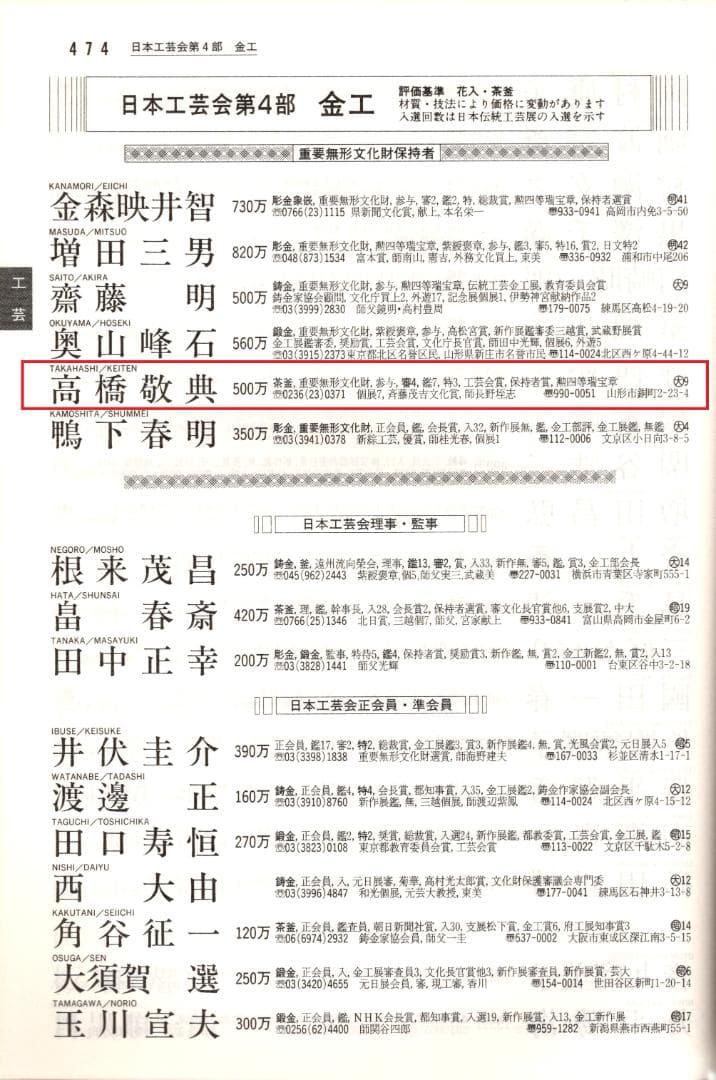 【人間国宝】高橋敬典造『阿弥陀堂釡』（共箱）