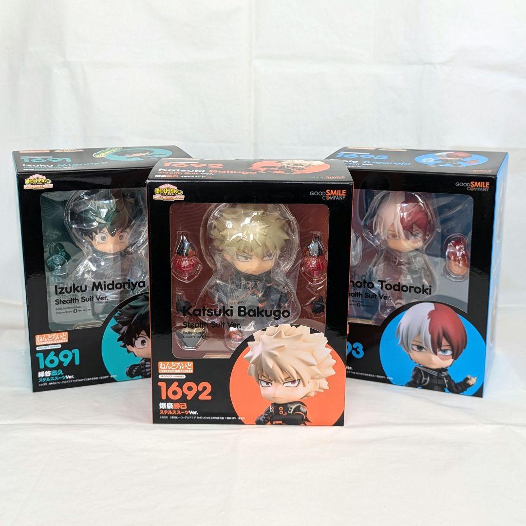 【新品未開封】ねんどろいど　緑谷出久　爆豪勝己　轟焦凍　ステルススーツVer.