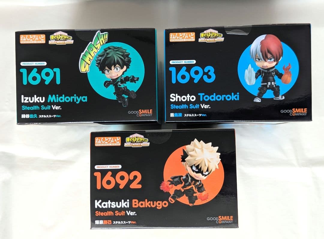 【新品未開封】ねんどろいど　緑谷出久　爆豪勝己　轟焦凍　ステルススーツVer.