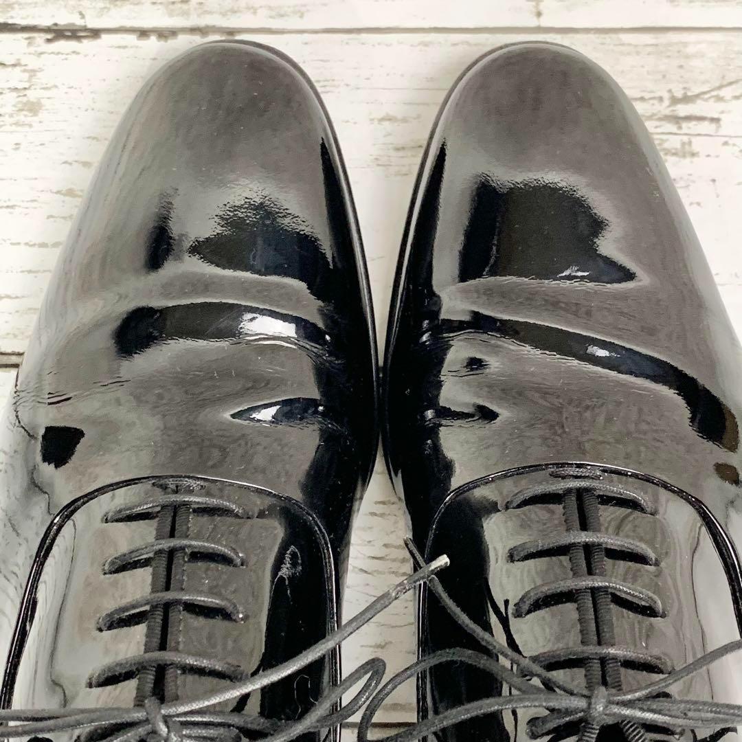 【美品】 HUGO BOSS ビジネスシューズ ドレスシューズ エナメル 黒
