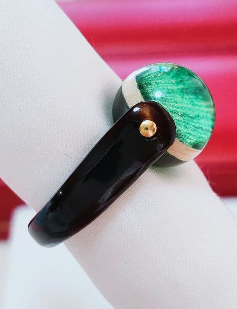 新入荷 天然アンバー 本鼈甲 リング