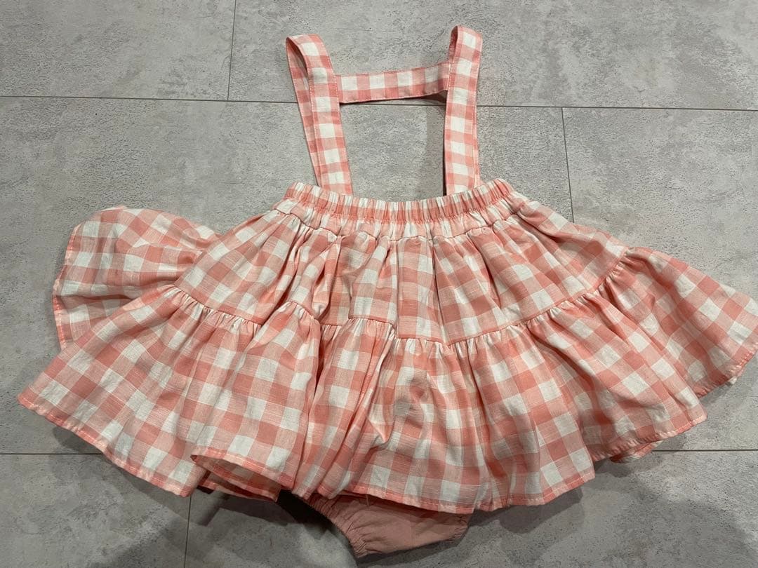 値下げ中WonnyRibbon Mサイズ　ピンクギンガムチェック柄