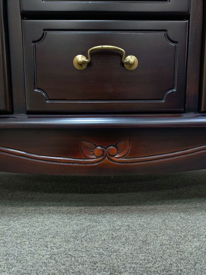 未使用アウトレット アンティーク調 猫脚 キャビネット マホガニー サイドボード