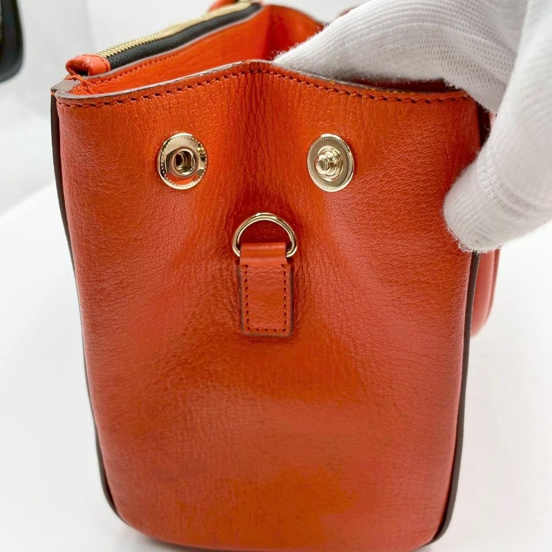 極美品　アニヤハインドマーチ　2way ハンドバッグ　レザー　タッセル　オレンジ