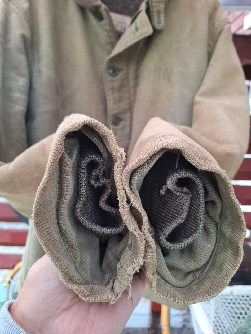 ヴィンテージ　40s 米軍 US NAVY N-1デッキジャケット　太畝ピケ　L