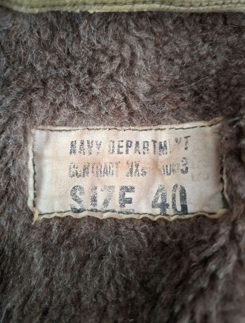 ヴィンテージ　40s 米軍 US NAVY N-1デッキジャケット　太畝ピケ　L