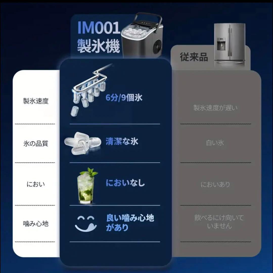 コンパクト製氷機【高速製氷自動洗浄機能 】 大容量