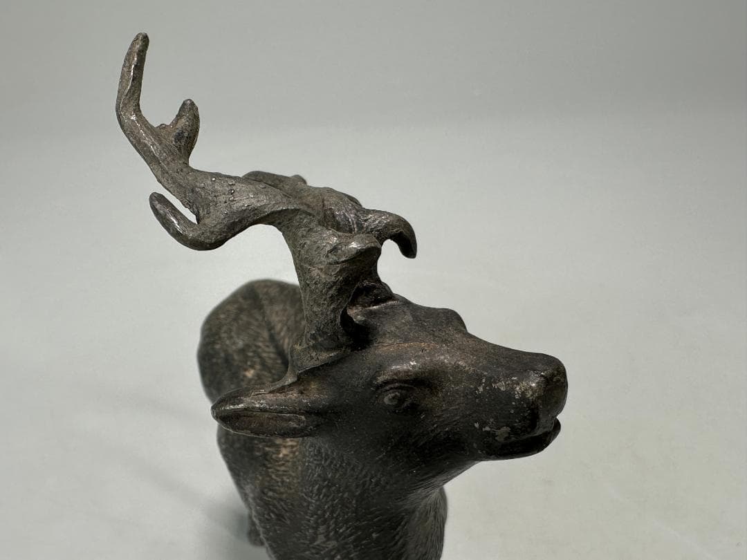 置物　鹿像　銅製　縁起物