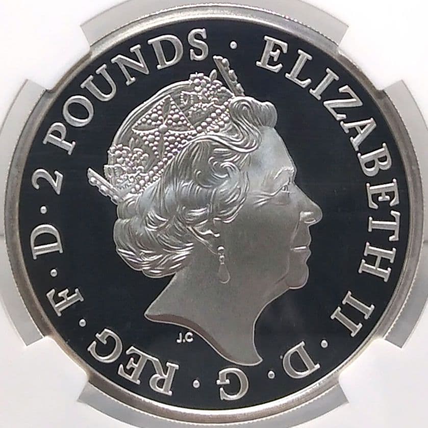 2021 ブリタニア ライオン 2ポンド プルーフ銀貨 NGC PF69UC