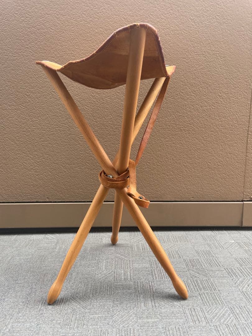 本革　折りたたみ式　ハンティングチェア　ビンテージ