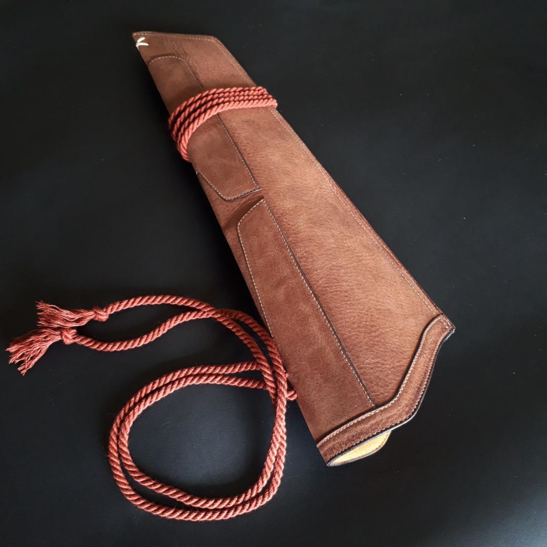 コントラバス ウッドベース ホルスター 弓ホルダー　ダークキャメル