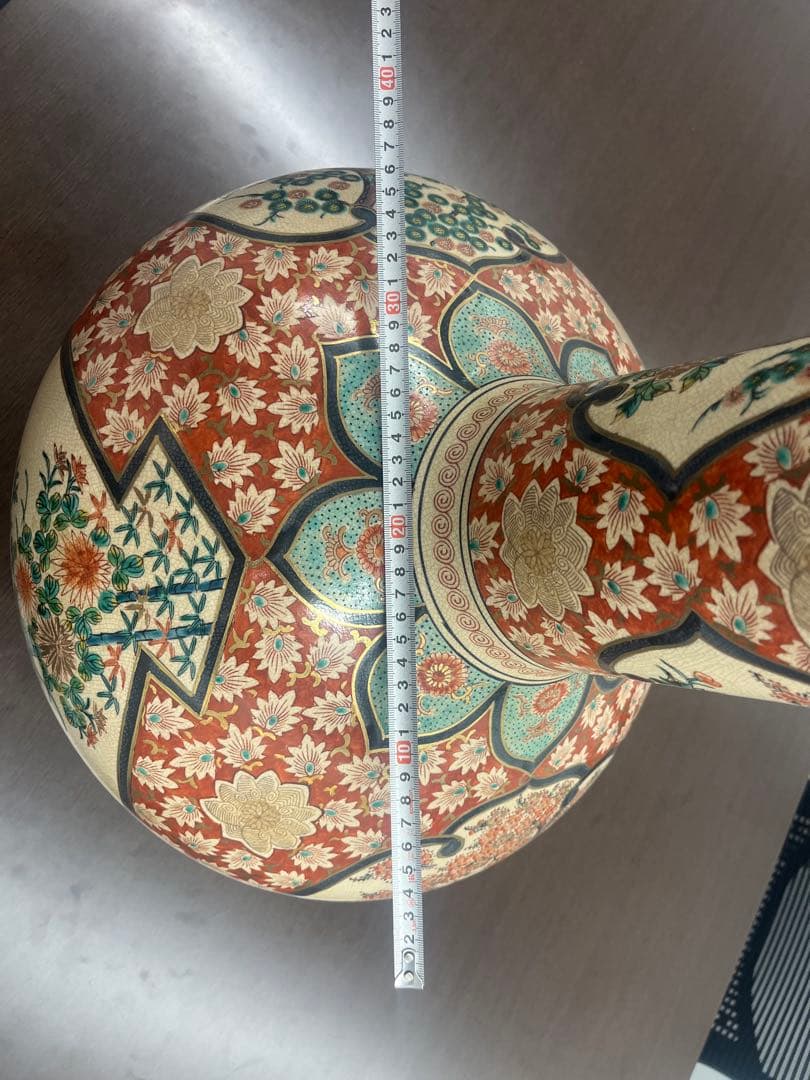 伊満里焼 伊万里焼 陶器製 豪華絢爛 色絵 金彩 飾り壺 昭和レトロ