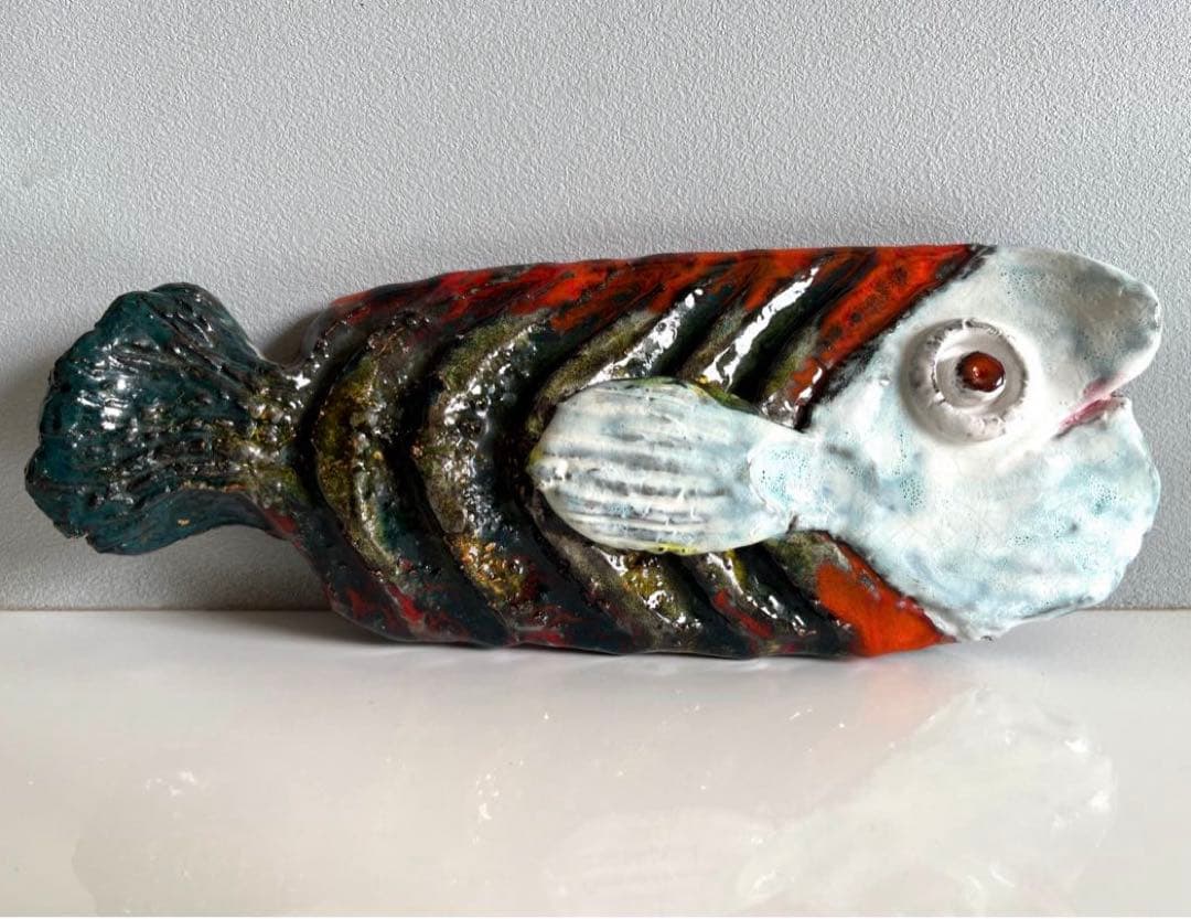 ヴィンテージ　SEYEI 陶器　魚の壁掛けオブジェ　森正　ミッドセンチュリー