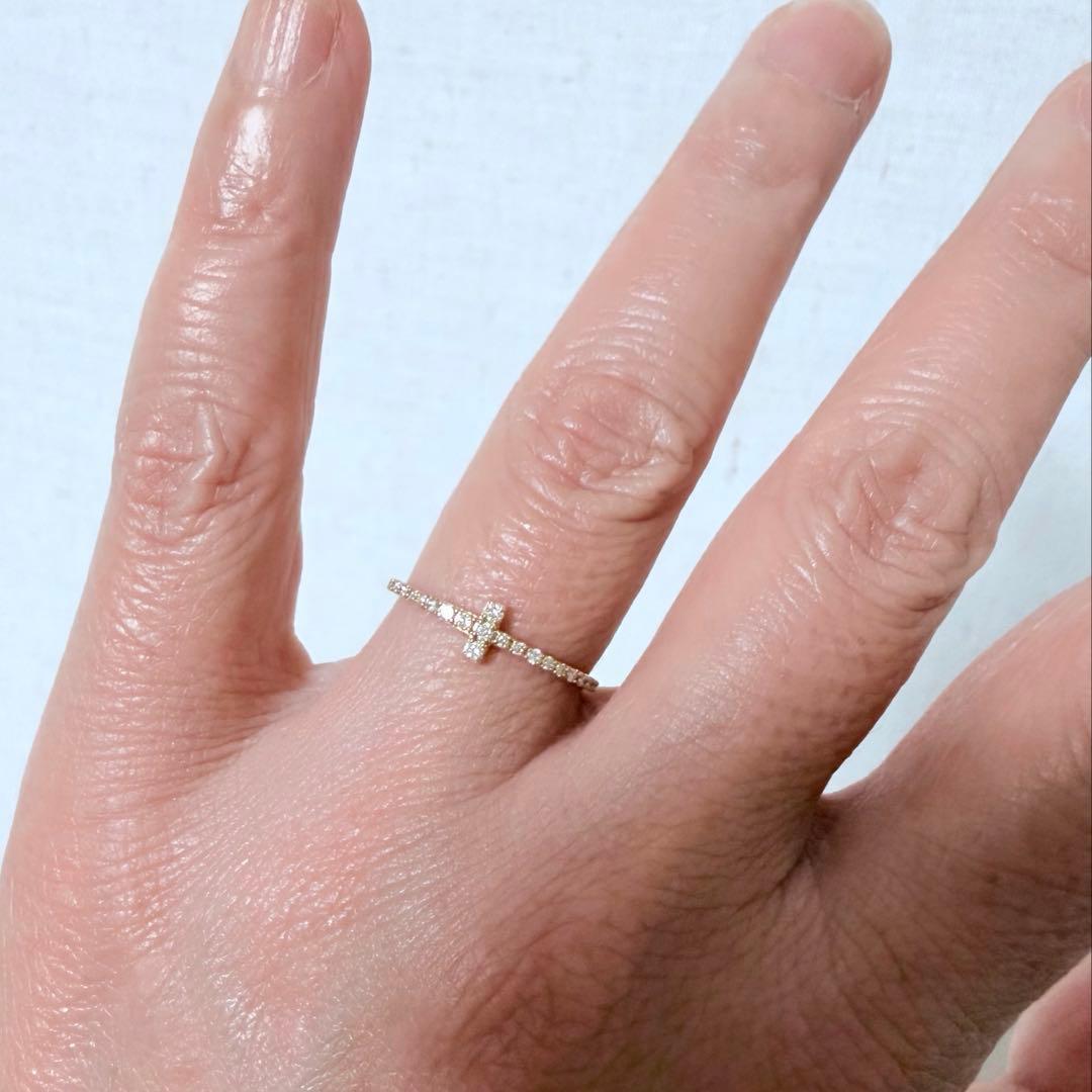 【K18】✨クロスモチーフダイヤモンドデザインリング✨