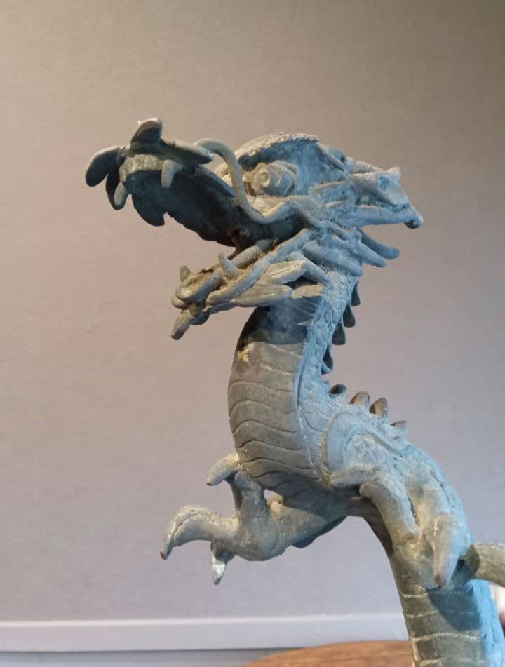 吐水龍　青銅製　彫刻　アンティーク　骨董　龍　龍神　水神　神社