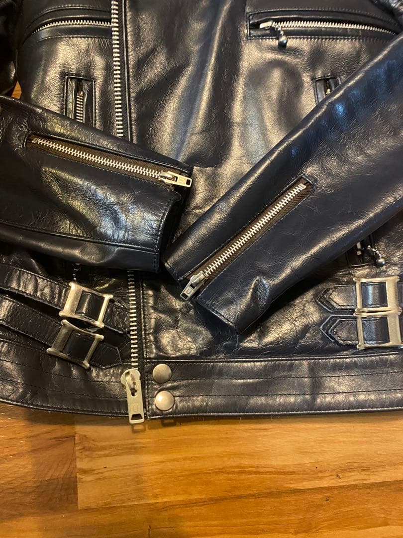 ダブルライダースジャケット アンダーカバー　ネイビー