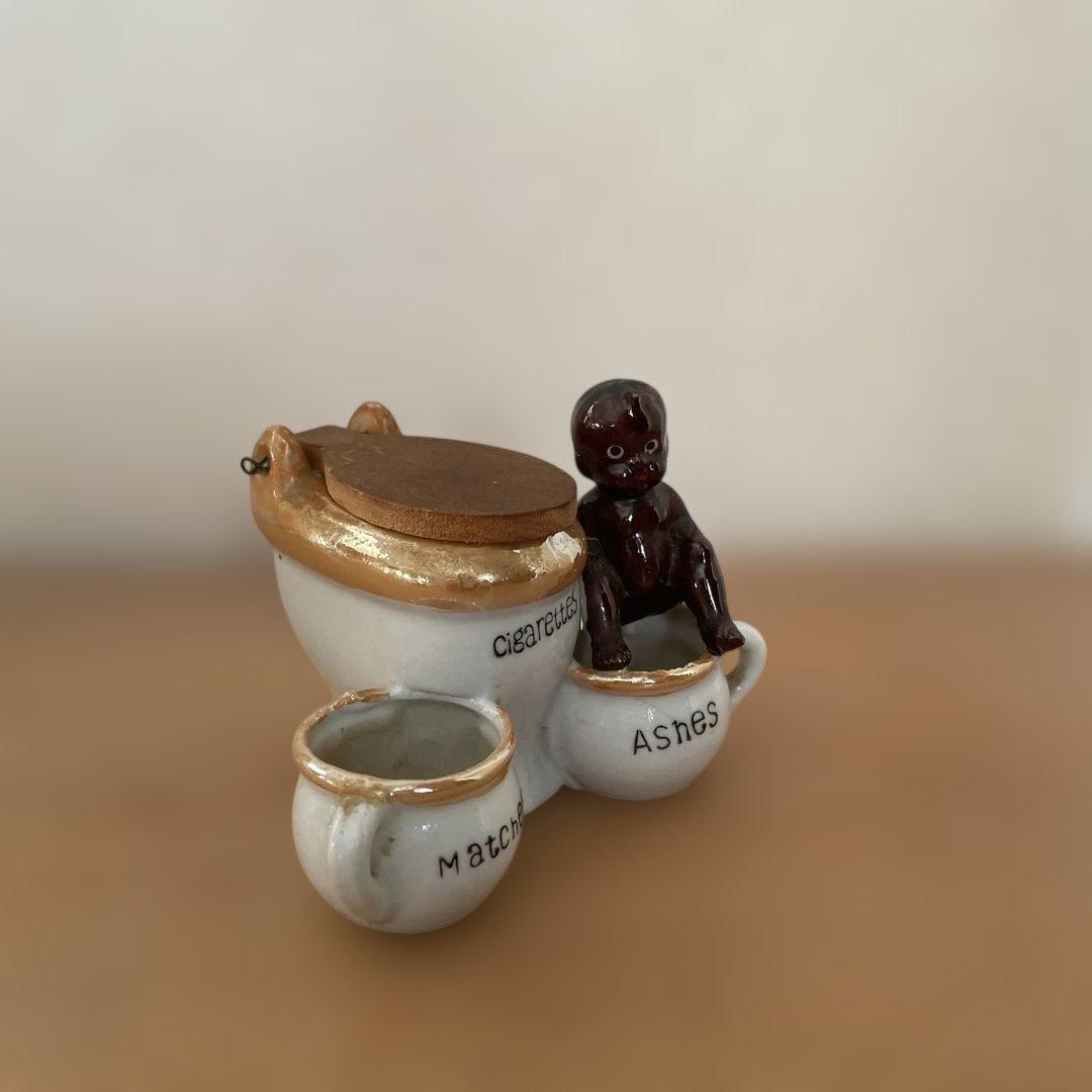 50s ビンテージ黒人ドール置物Japan madeアッシュトレイ灰皿