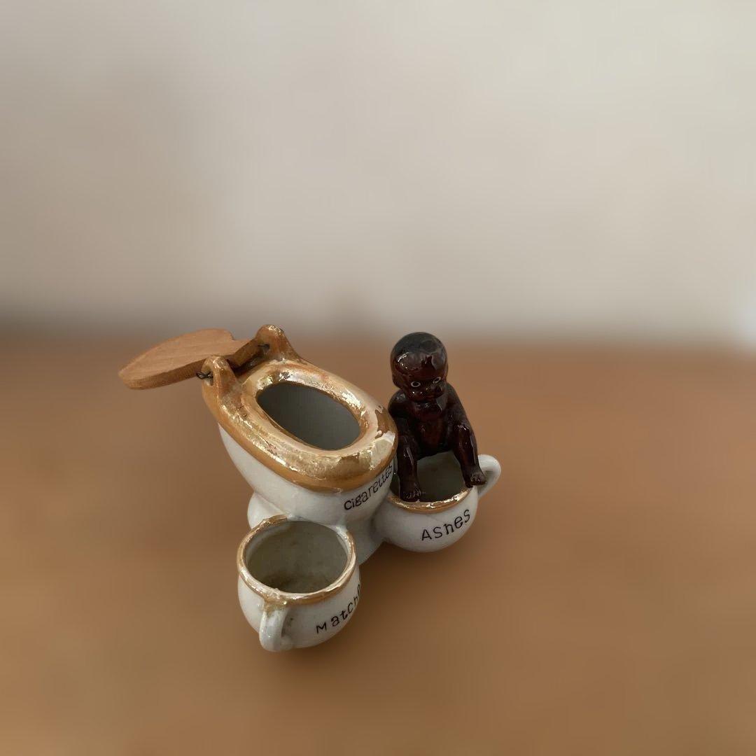 50s ビンテージ黒人ドール置物Japan madeアッシュトレイ灰皿