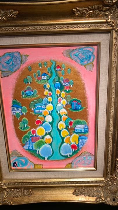 【アクリル画】 商品名 「小判川2」  新品未使用品  4号額付き