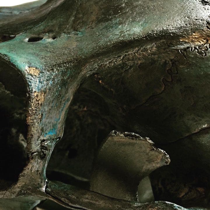 鹿頭蓋骨　頭骨　ブロンズ加工