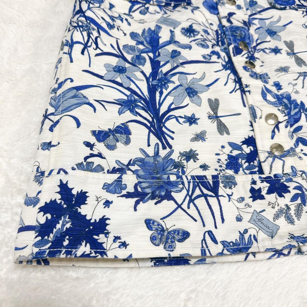 美品 GUCCI グッチ ボタニカル スカート 花柄 フラワー 文字ロゴ