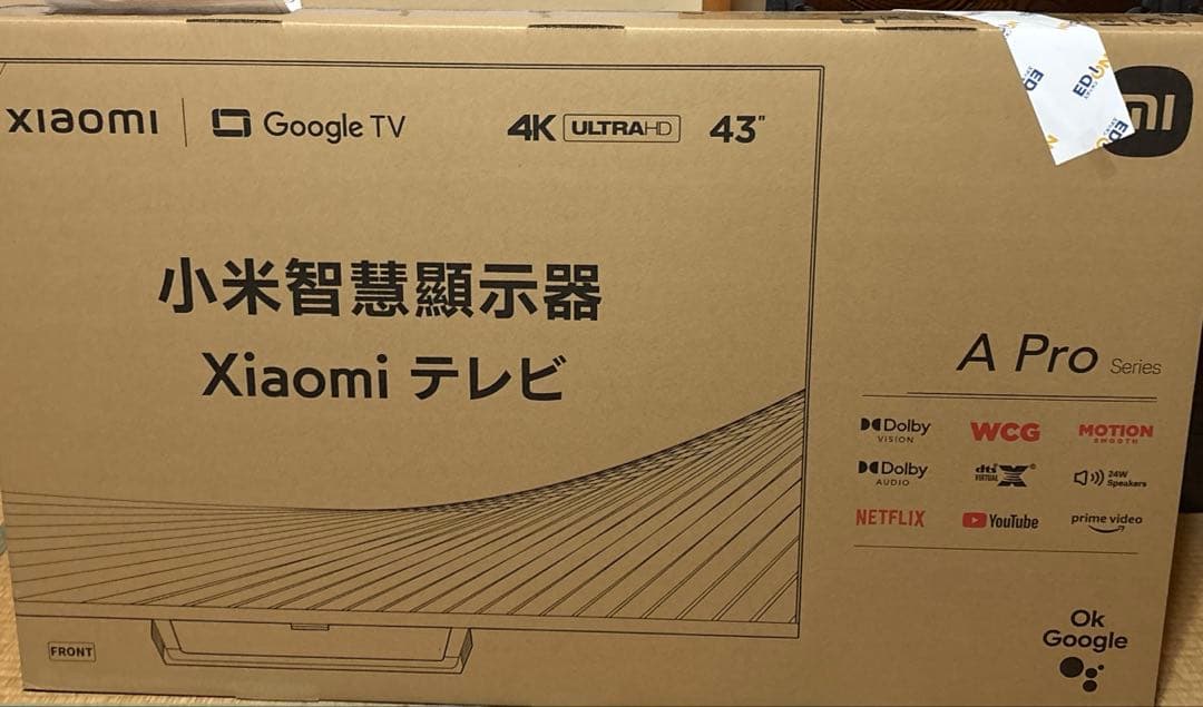 Xiaomi 4K テレビ　43 未使用