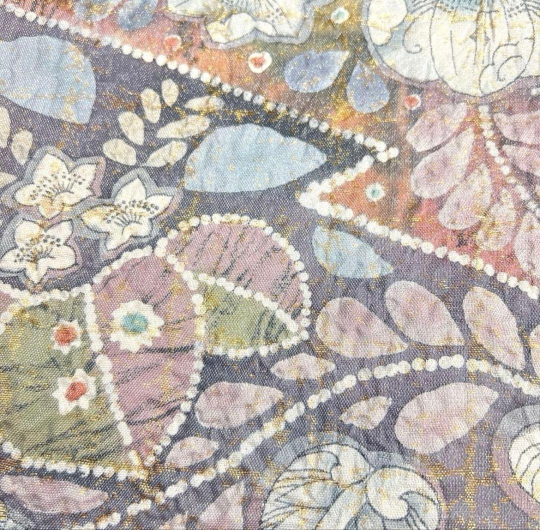 最終値下げ❗️袋帯　辻ヶ花　絞り　格子　椿　桔梗　藤　松皮菱　着物　帯