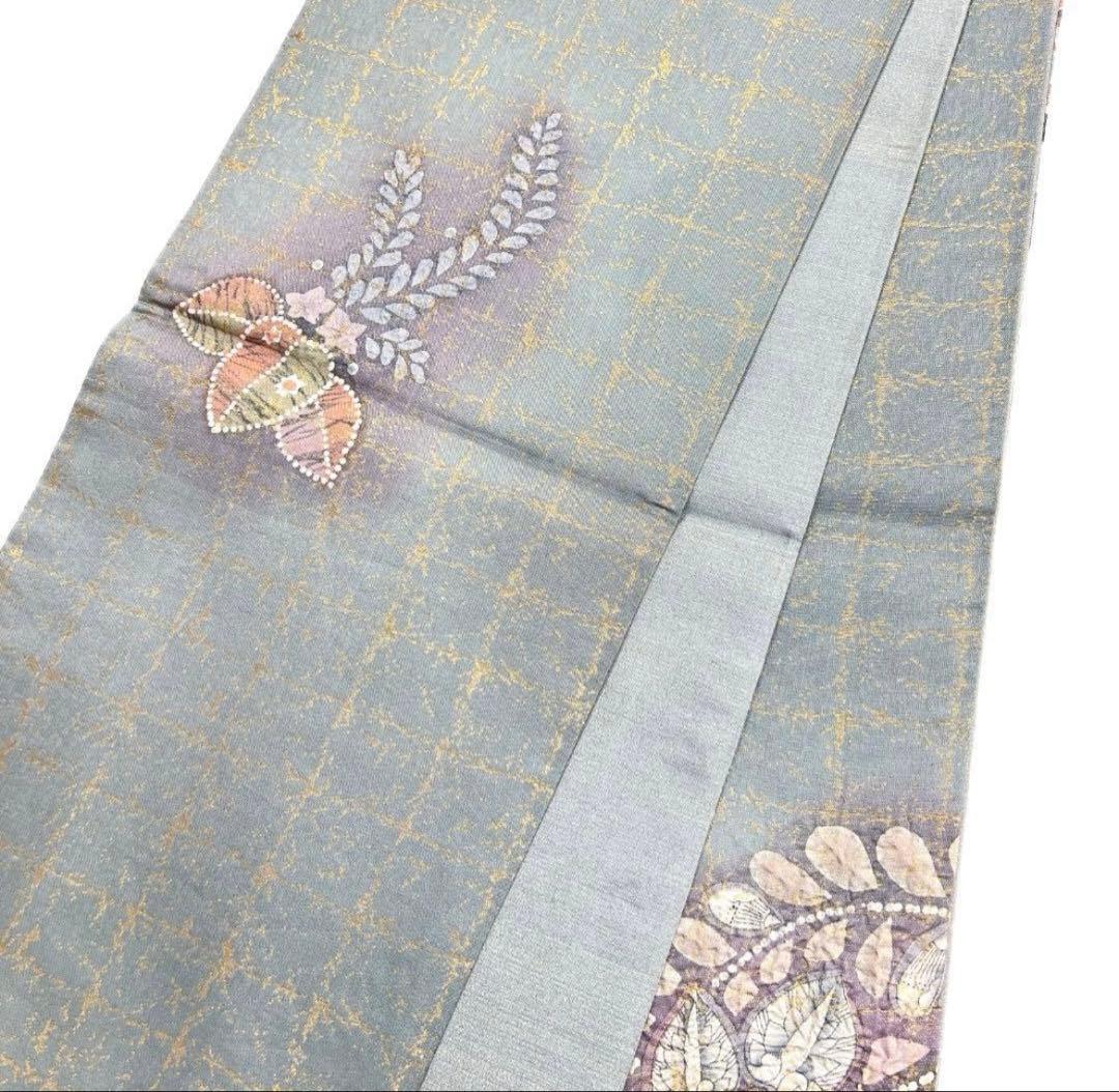 最終値下げ❗️袋帯　辻ヶ花　絞り　格子　椿　桔梗　藤　松皮菱　着物　帯