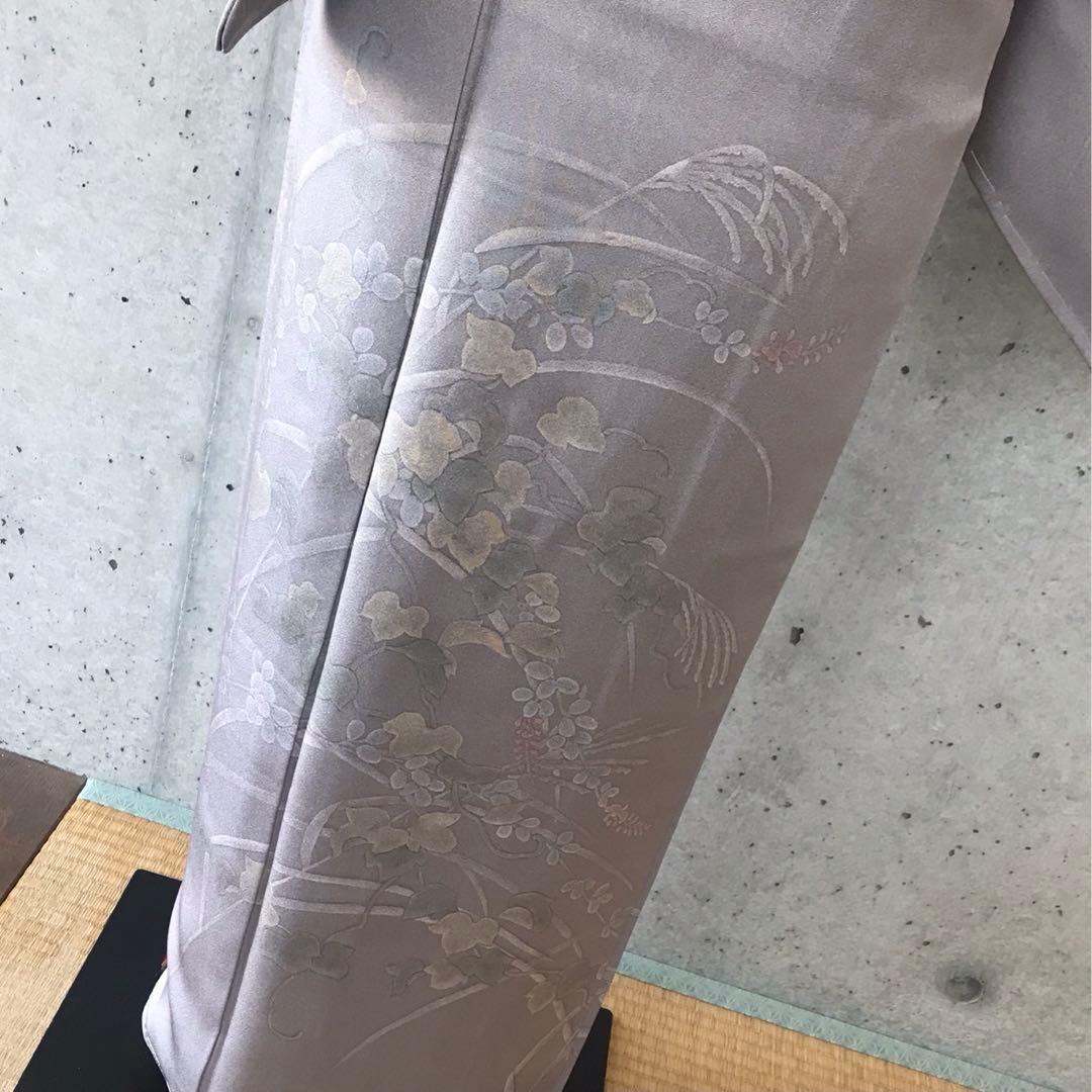 正絹　訪問着　蔓葉薄柄　袷　裄68