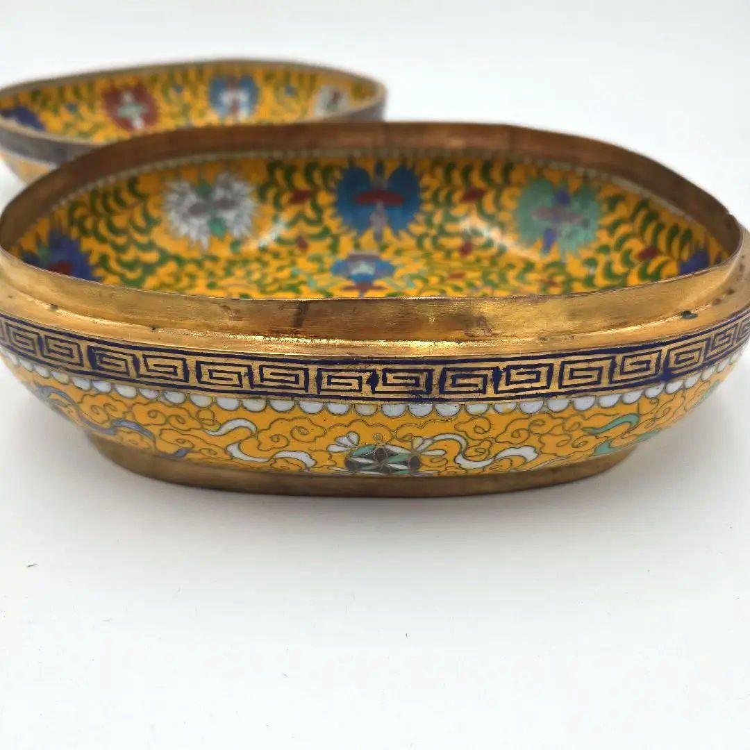 中国風 七宝焼 多色装飾 蓋付きボックス