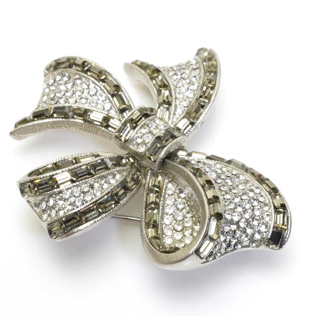 フォクシー リボン ラインストーン ブローチ ビーズ FOXEY