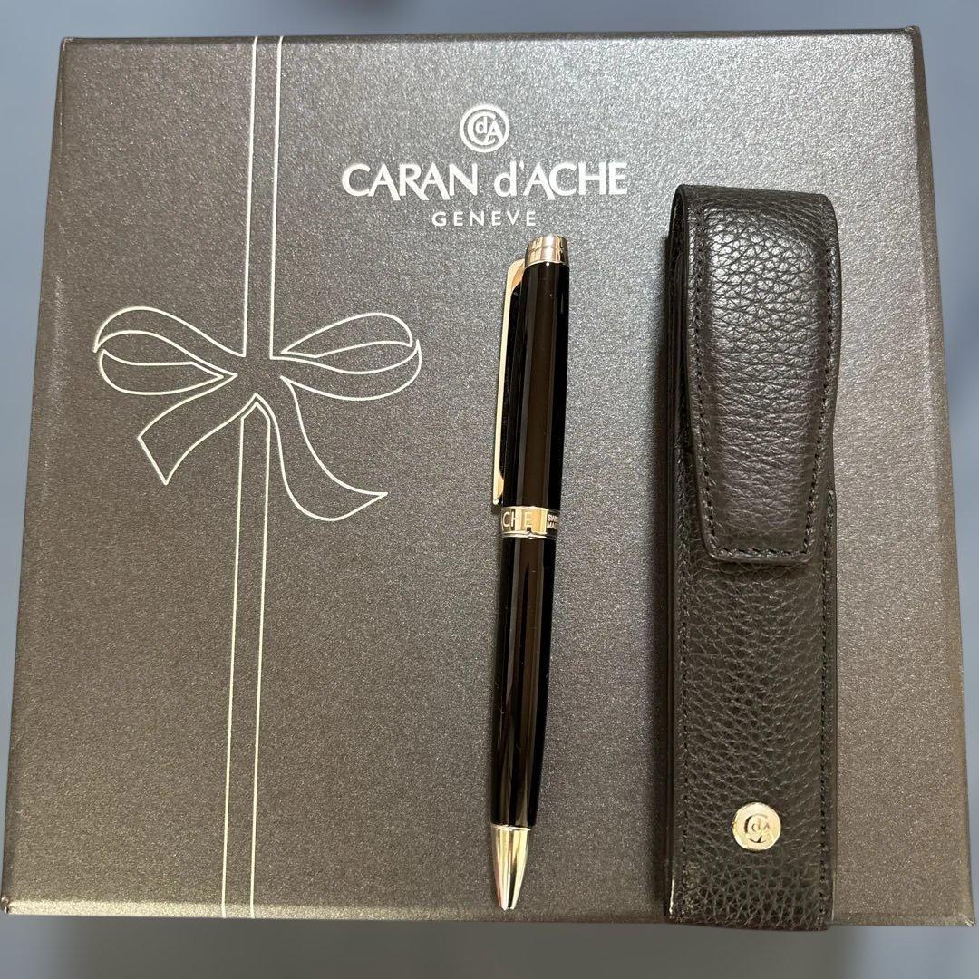 カランダッシュ レマン エボニーブラック 革ケースセット ボールペン