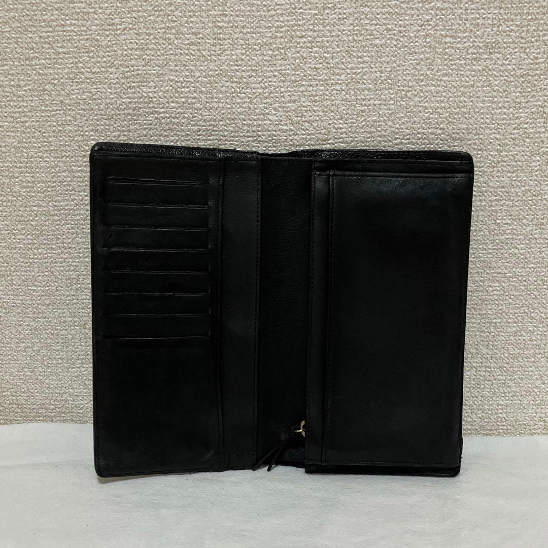 ✨本物鑑定済✨CHANEL キャビアスキン　ココマーク　二つ折り　長財布　黒