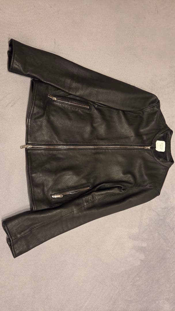 ブラックレザーシングルライダースジャケット　UNITED TOKYO