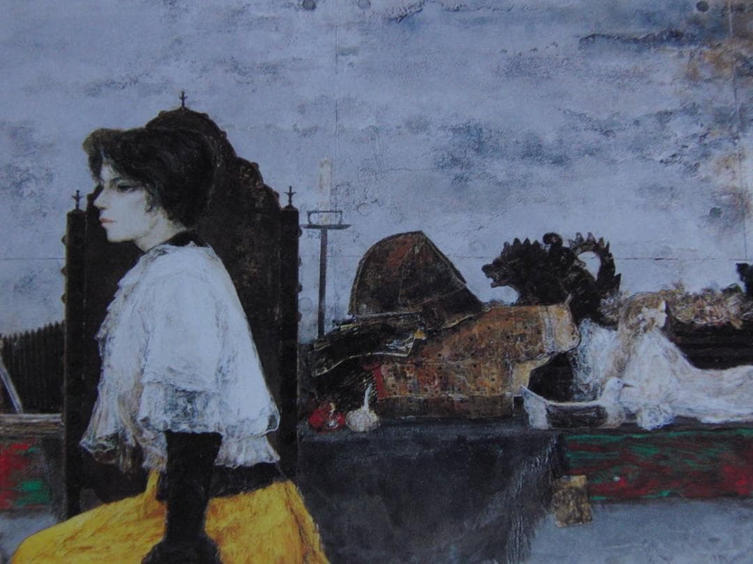 杉山吉伸、【座想】、希少な額装用画集より、新品額装付