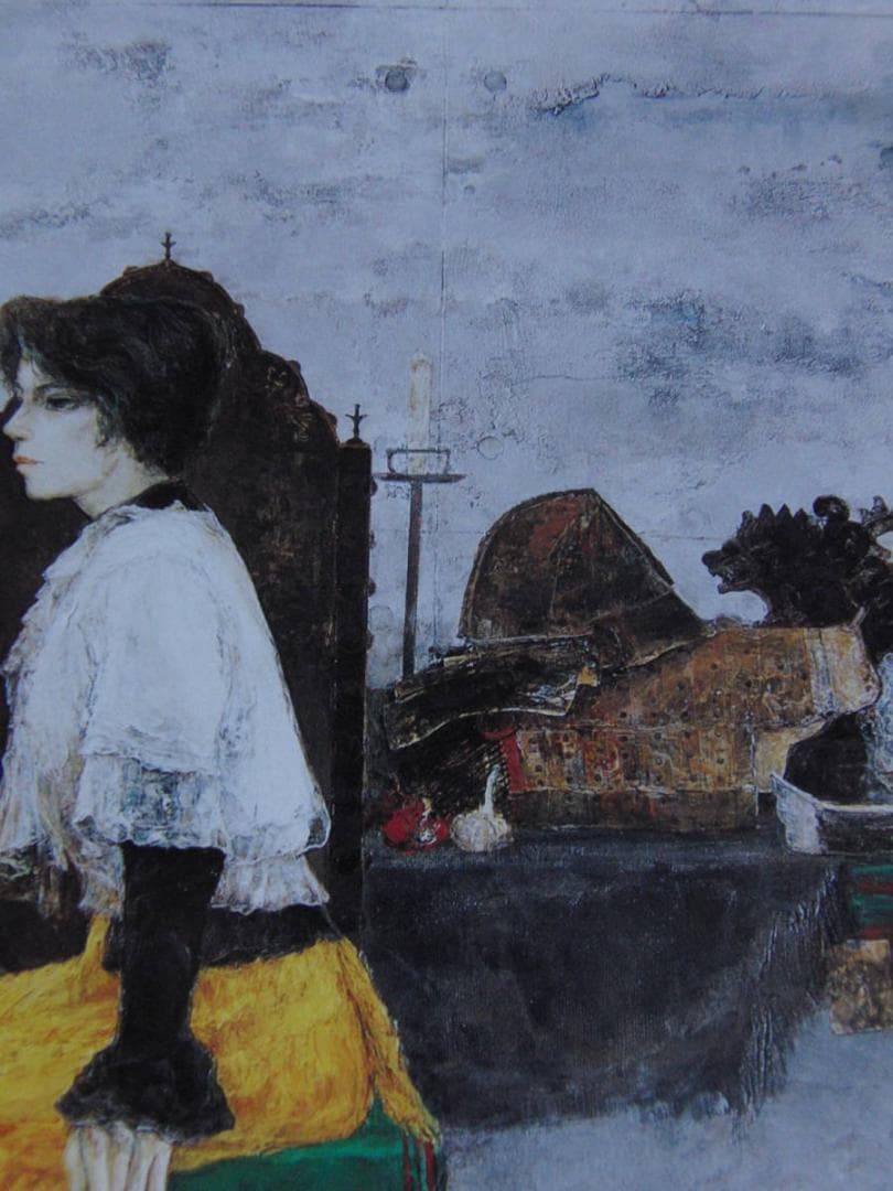 杉山吉伸、【座想】、希少な額装用画集より、新品額装付