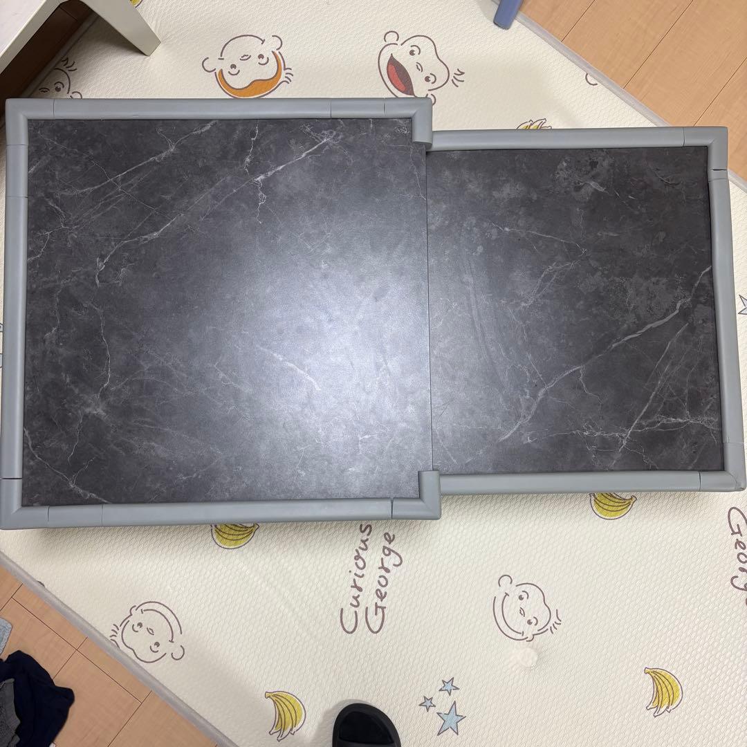 O*e様 LOWYA ローテーブル Sサイズ 大理石柄 ダークグレー/ブラック