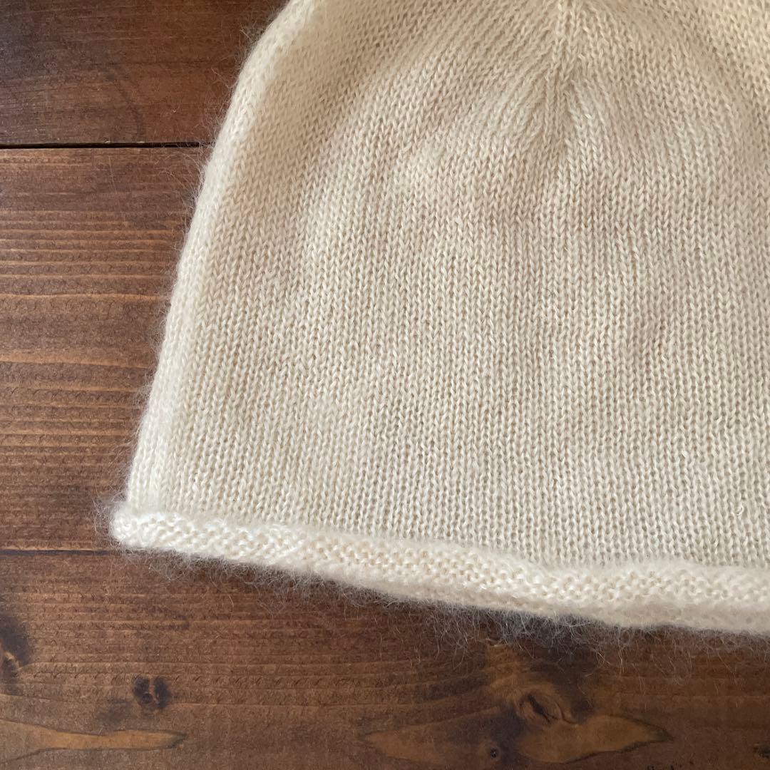 yoli モヘアニットキャップ　ホワイト