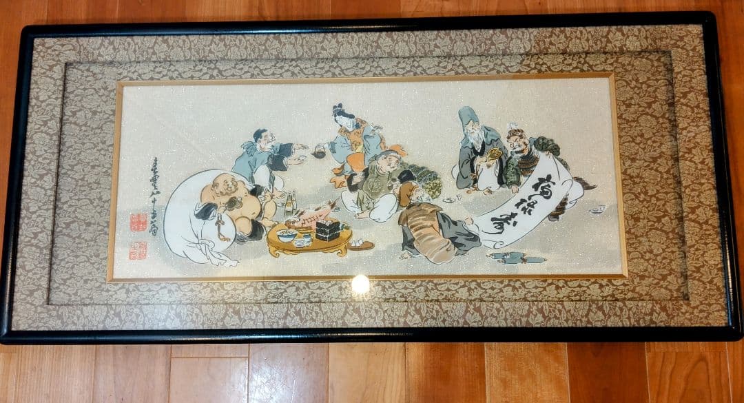 最高級　七福神　横93センチ　特価　　絵画　額縁