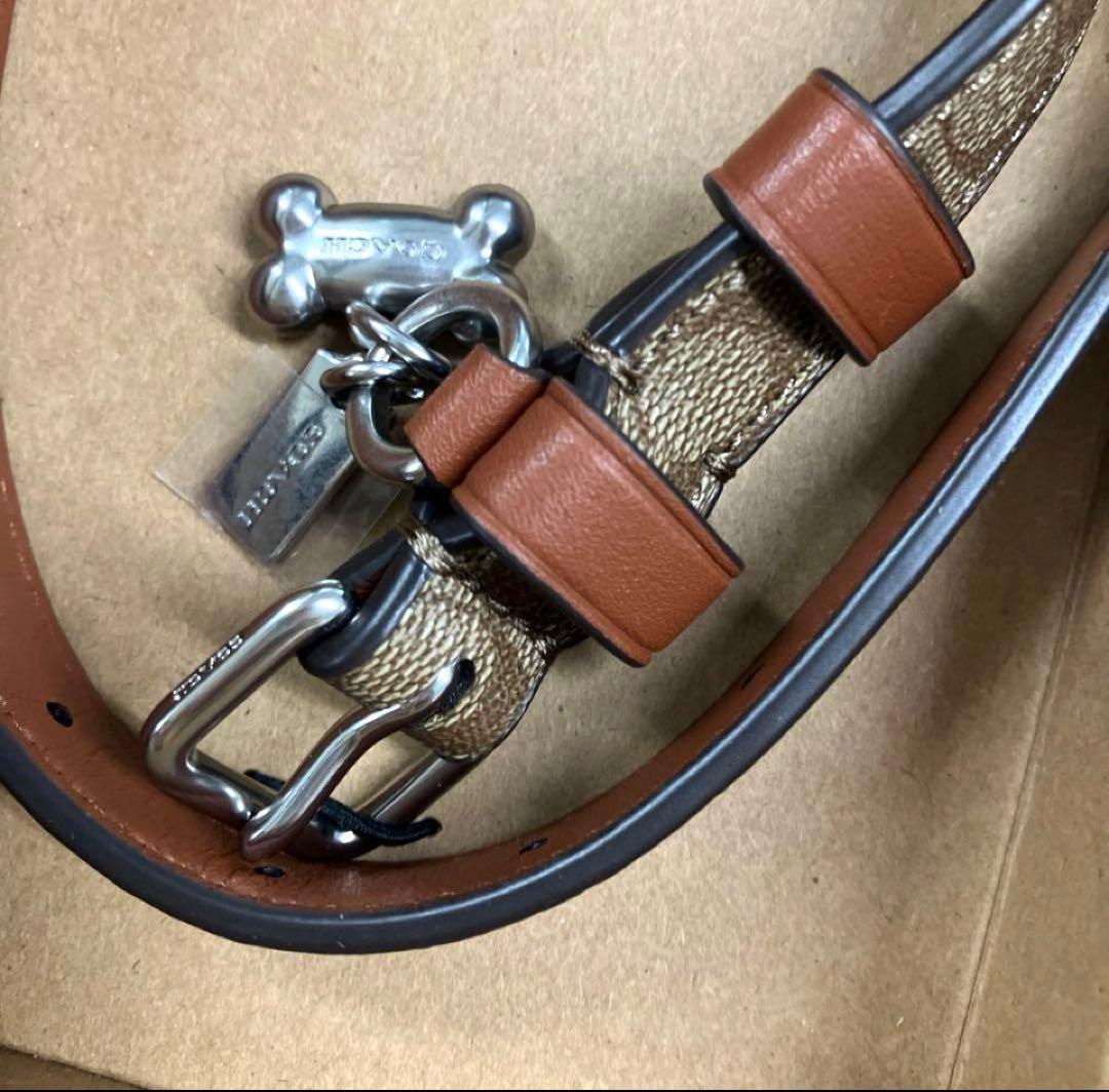 ⭐️新品⭐️COACHコーチ首輪シグネチャー骨型チャーム付き【小型犬用】