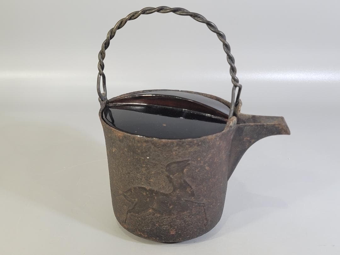 tsurushima専用 古鉄 鹿地紋 注瓶 古美術 DT318