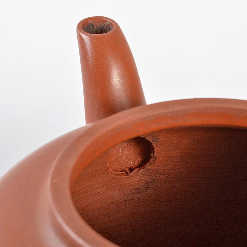 中国　孟臣銘　紫砂　朱泥　漢詩刻　急須　茶壷　M　R5369