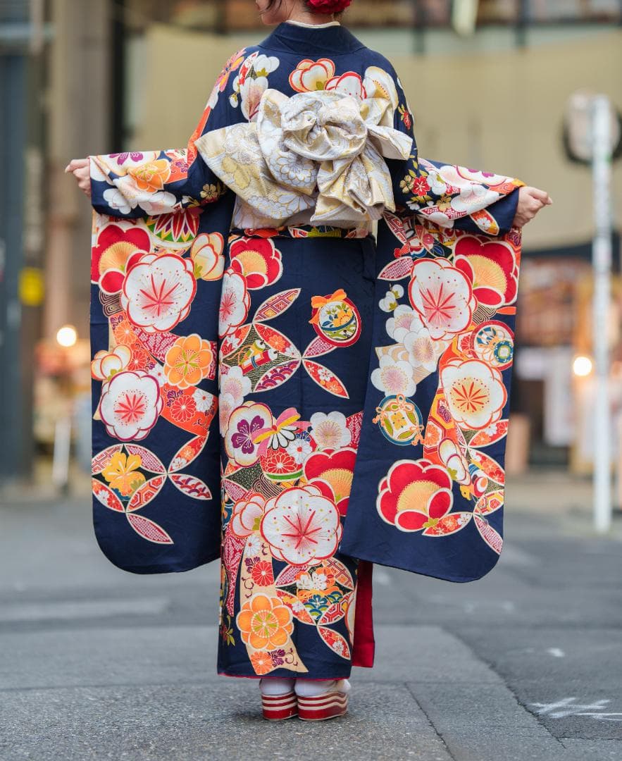 ≪美品≫　正絹振袖９点フルセット【671】【160cm~170cmの方用】