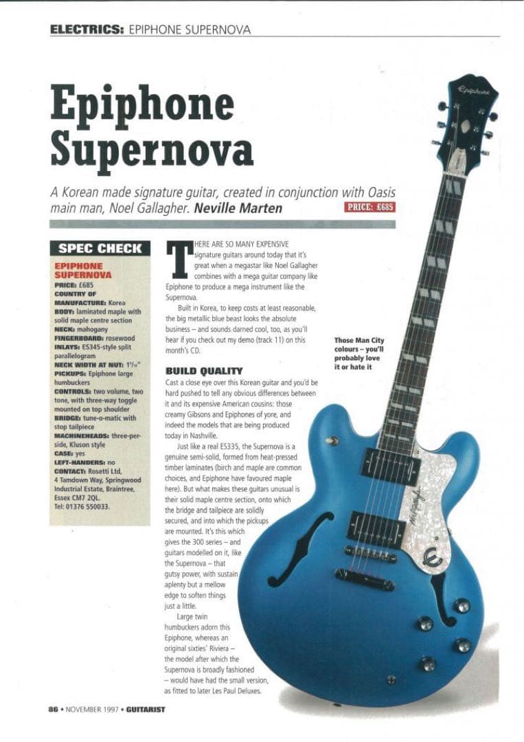 初期　Epiphone Noel gallagher Super Nova