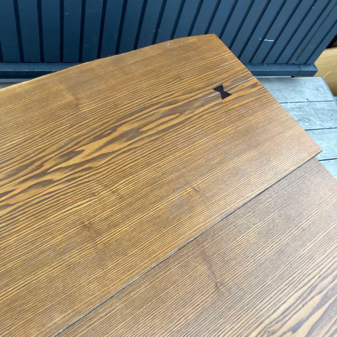 昭和レトロ 一枚板風大型こたつ 木製折りたたみコタツテーブル センターテーブル