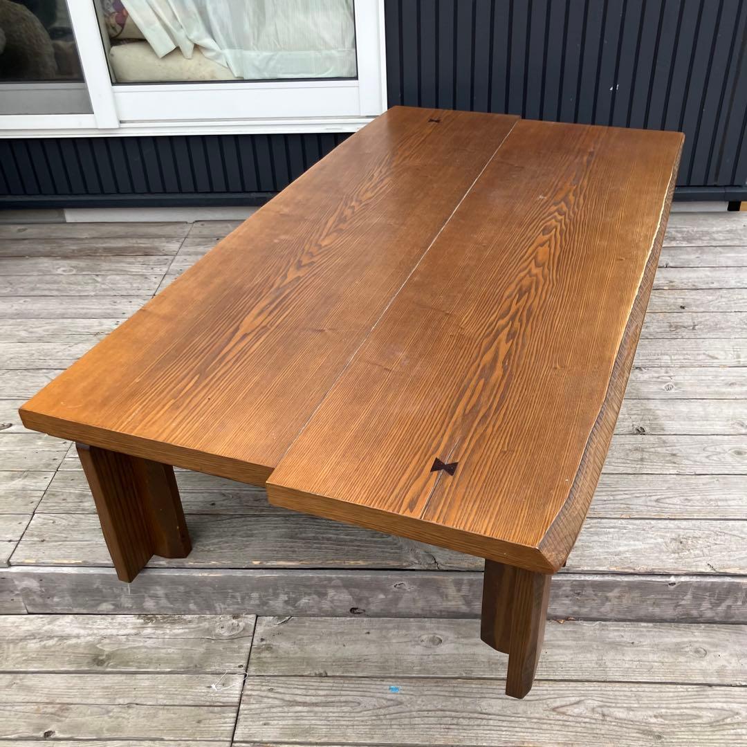 昭和レトロ 一枚板風大型こたつ 木製折りたたみコタツテーブル センターテーブル