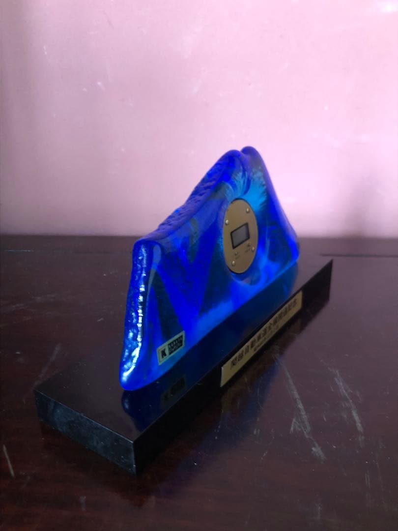 関越自動車道全線開通記念　特製ガラス置時計