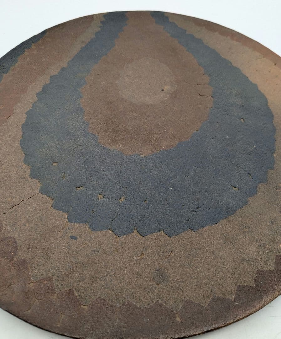 岡山県重要無形文化財 山本出 備前焼 出彩陶板 プレート 敷板 敷瓦 飾り皿