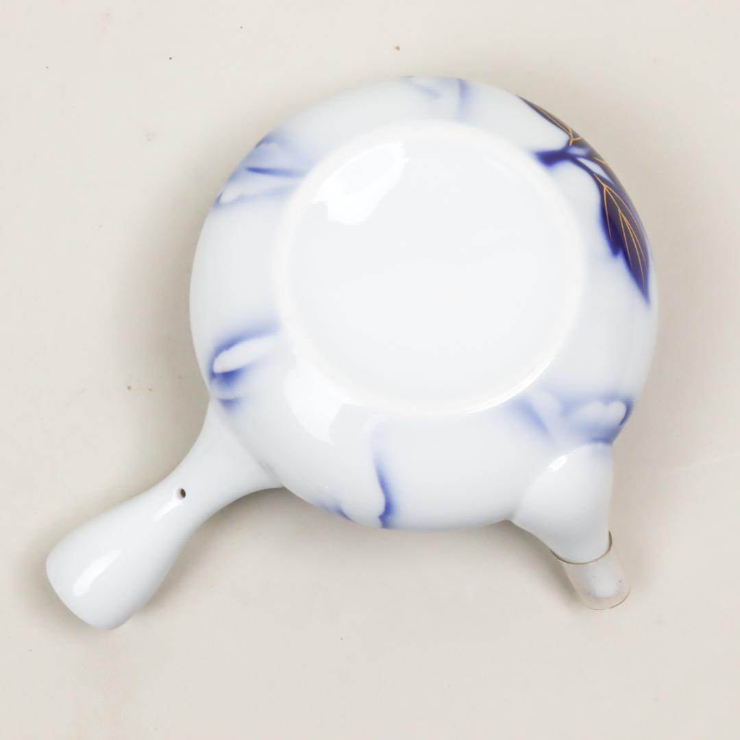 深川製磁 牡丹 金ミル 茶器揃い 湯呑み 6点 急須 共箱 未使用