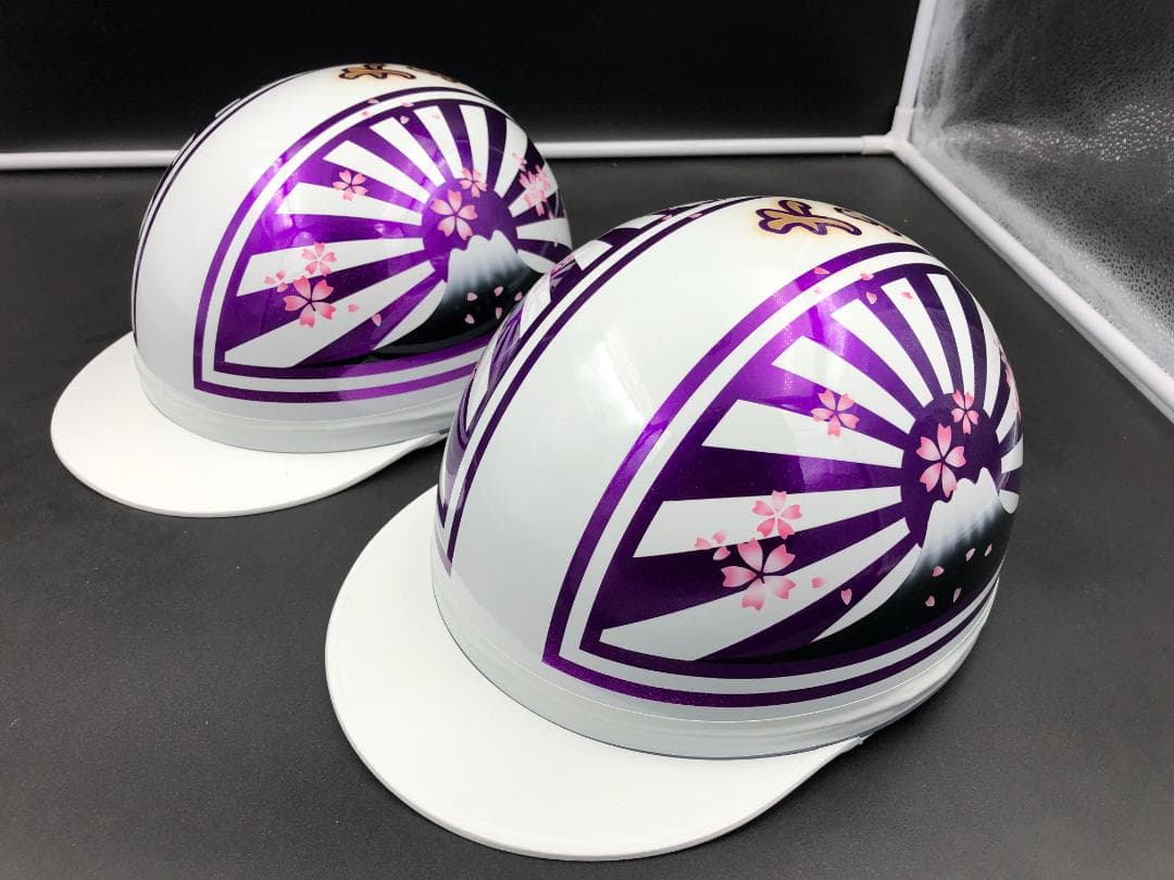 コルク半　カスタム　富士日章　三つボタン　白紫　ラメ　桜　高級クリヤ送料無料